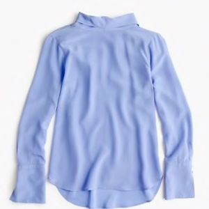 J Crew Reversible Silk Bow Top Sz 10